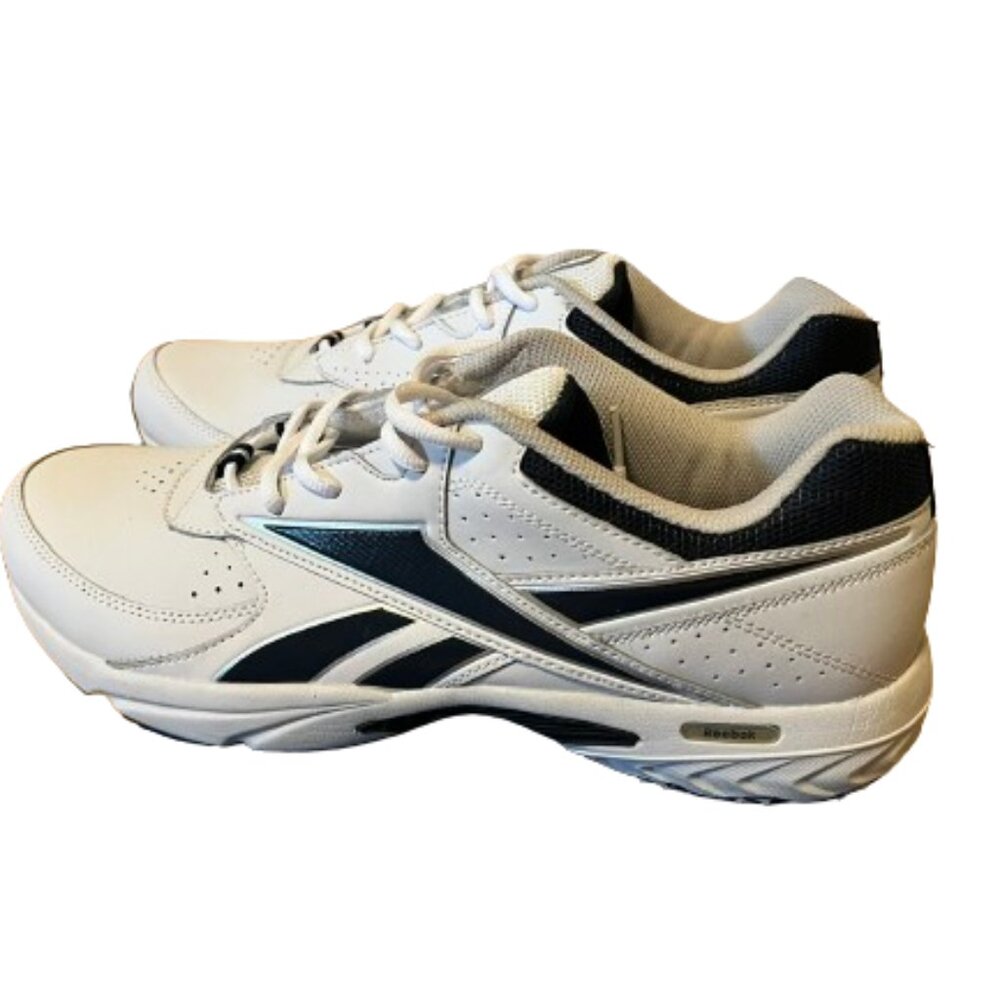 Men's Reebok White & Navy Walk-Around Sneakers - 12
